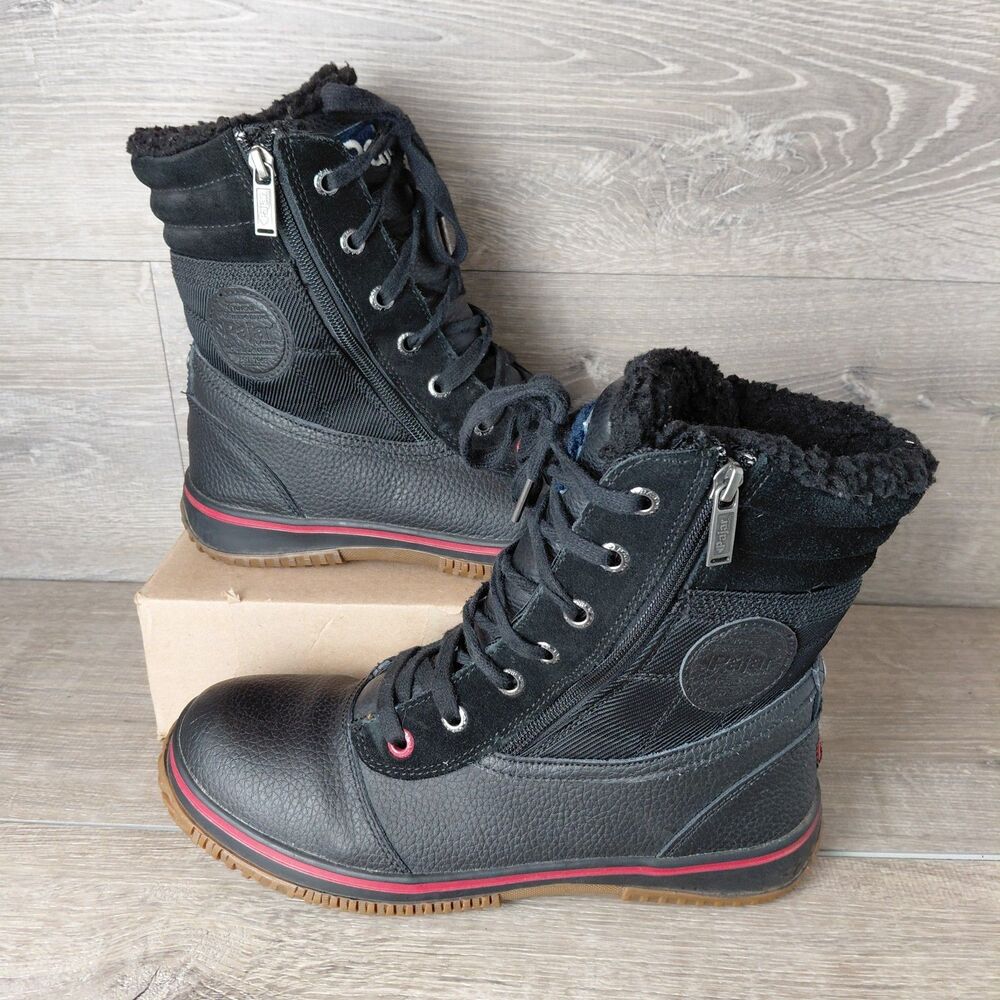 Pajar Canada Trooper Boots Mens 9-9.5 Black Leather Waterproof Insulated Winter